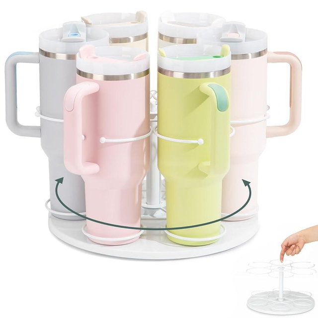 Upgraded Water Bottle Organizer for Stanley 40 oz/30 oz/20 oz,Rotating Stanley Cup Organizer Holder,Tumbler Holder Organizer, Easy to Install Kitchen Organizers and Storage for Stanley Cup Accessories