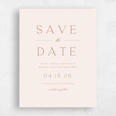 Linen, Beige Wedding Save the Date - Zariah Portrait