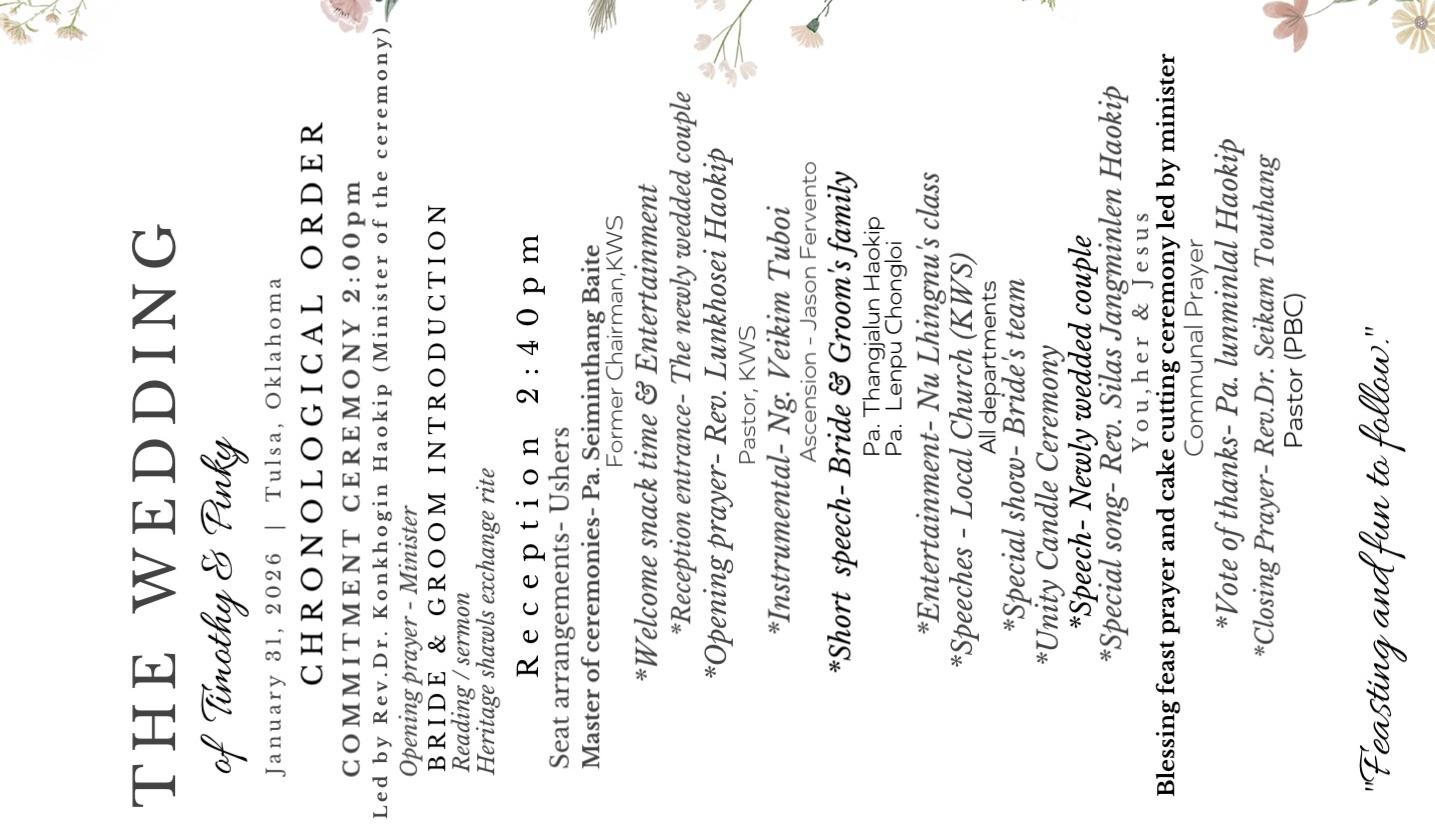 The Wedding Website of Timothy Hangsing and Pinky Thangal