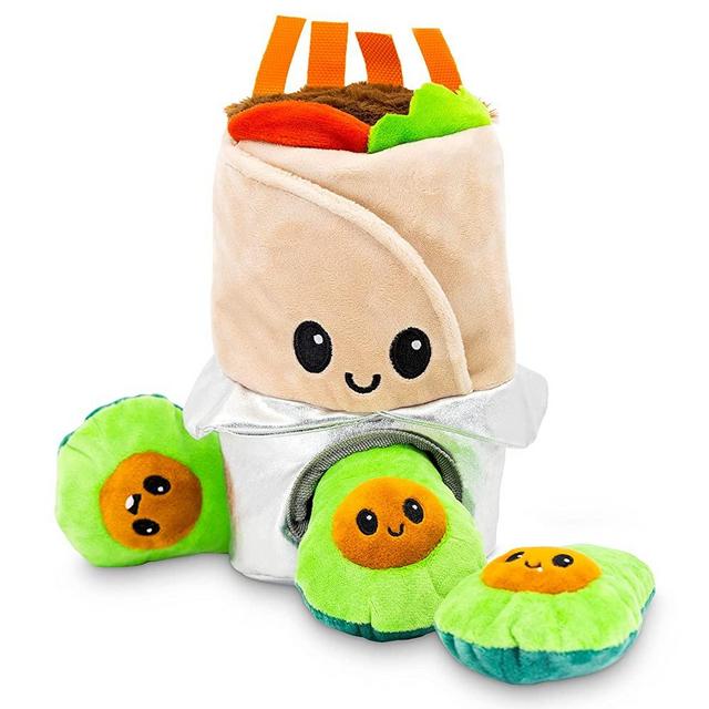 Pet Craft Supply Hide and Seek Plush Dog Toys Crinkle Squeaky Interactive Burrow Activity Puzzle Chew Fetch Treat Hiding Brain Stimulating Cute Funny Toy Bundle Pack for Small and Medium Dogs Puppies