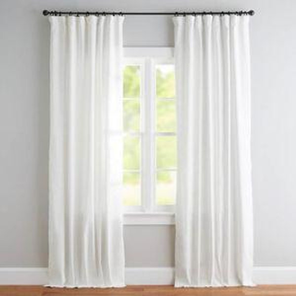 Pottery Barn Emery Linen Blackout Curtain, Ivory, 50" W x 84" L