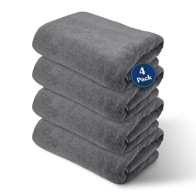 Soleil Fine Goods Bath Towel Set - Luxurious 800 GSM, 27 x 54 Inches, 100% Cotton Bathroom Towels - High Absorbency and Softness - Available in White, Blue Grey, Brown Amber, Forest, Steel, Charcoal