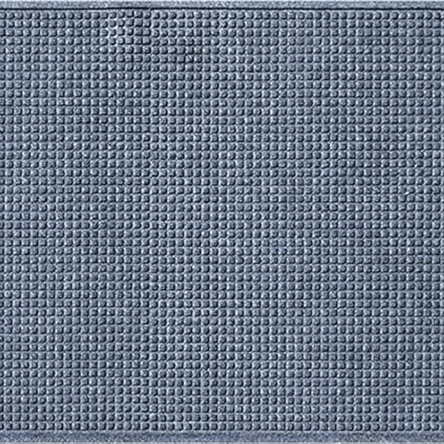 Bungalow Flooring Waterhog Runner Door Mat, 2' x 5' Made in USA, Durable and Decorative Floor Covering, Skid Resistant, Indoor/Outdoor, Water-Trapping, Squares Collection, Bluestone