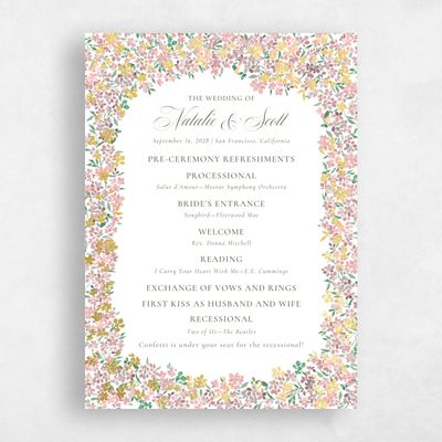 Dusty Pink Wedding Program - Lunette Foil