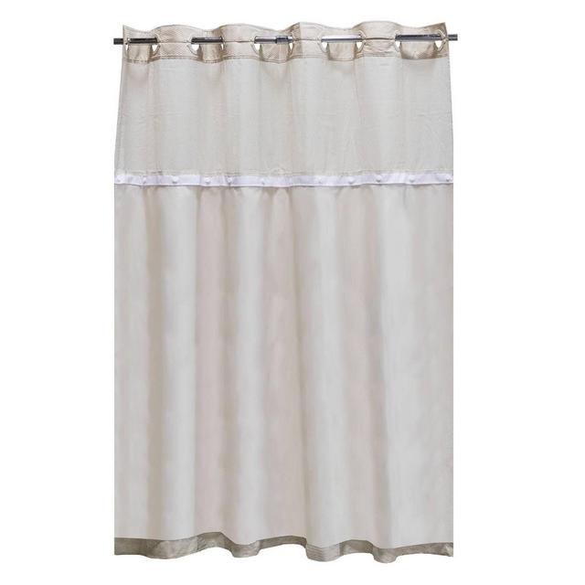 69"x70" Fabric Shower Liner White - Hookless