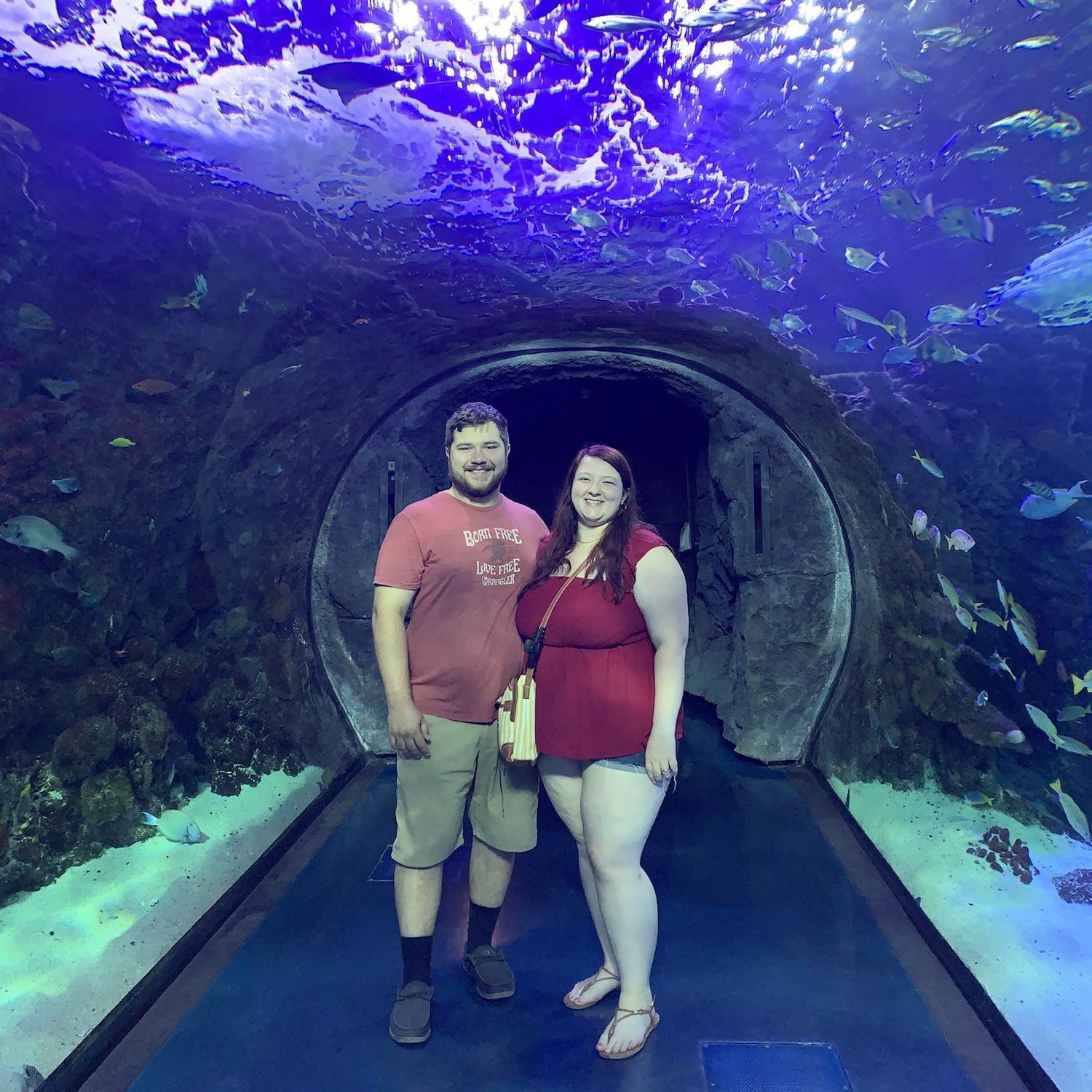 This photo was taken on one of my favorite dates ever! I loved walking through the aquarium with my favorite person!
