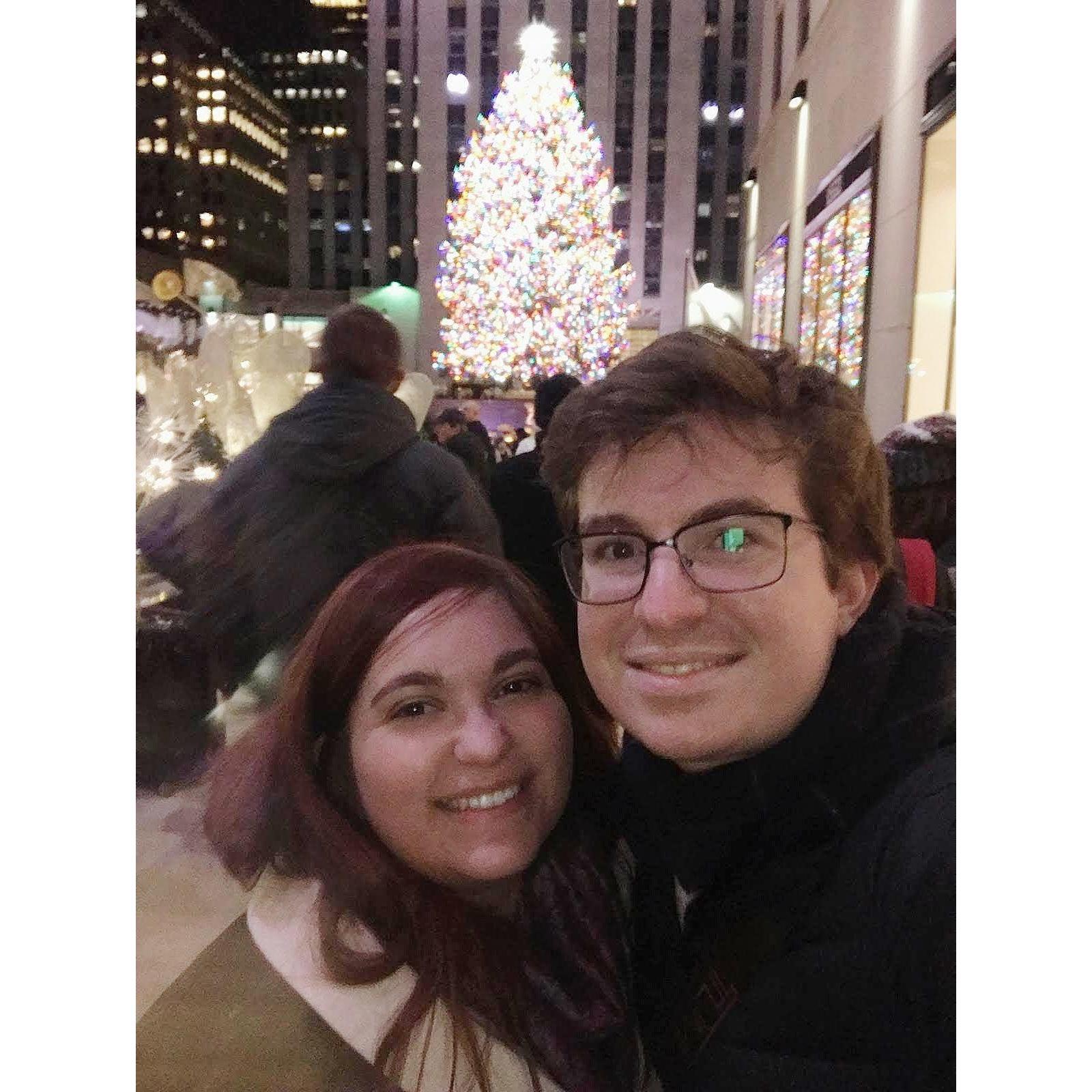 Our first photo together, December of 2018 in Rockefeller Center
