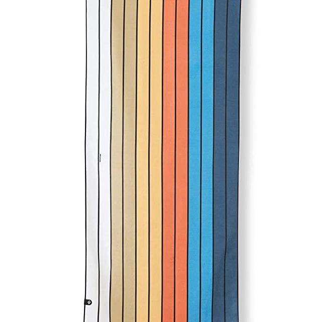 Nomadix Original Towel - Perfect for Beach, Pool, Travel, Camping, Yoga - Made with Recycled Materials - Super Absorbent - Sand Resistant - Stripes Blue Orange - 72.5x30