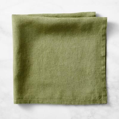 Italian Washed Linen Napkins, Set of 4, Verdi