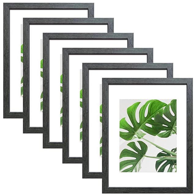 SESEAT 11x14 Frames, Display Pictures 8x10 With mat or 11x14 Prints Without Mat, Wall Mounting, Dark Grey, 6PCS