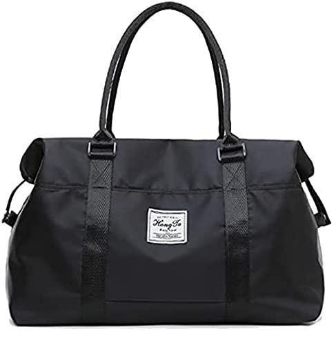 Large, Weekender Carry on for Women, Men, Sports, Gym,Carry on, Workout Duffle Bag Black, Overnight Shoulder Bag for Women, NICE COM SUPPLY Fit 15.10 laptop with Dry Wet Pocket