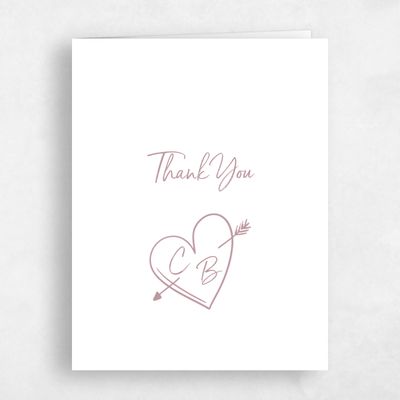 Dusty Rose, Pink Wedding Thank You - Oia Portrait