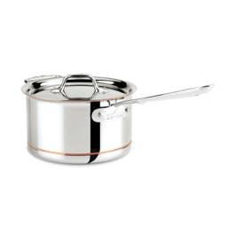 Copper Core 5-ply Bonded Cookware, 4 Quart Sauce Pan with lid
