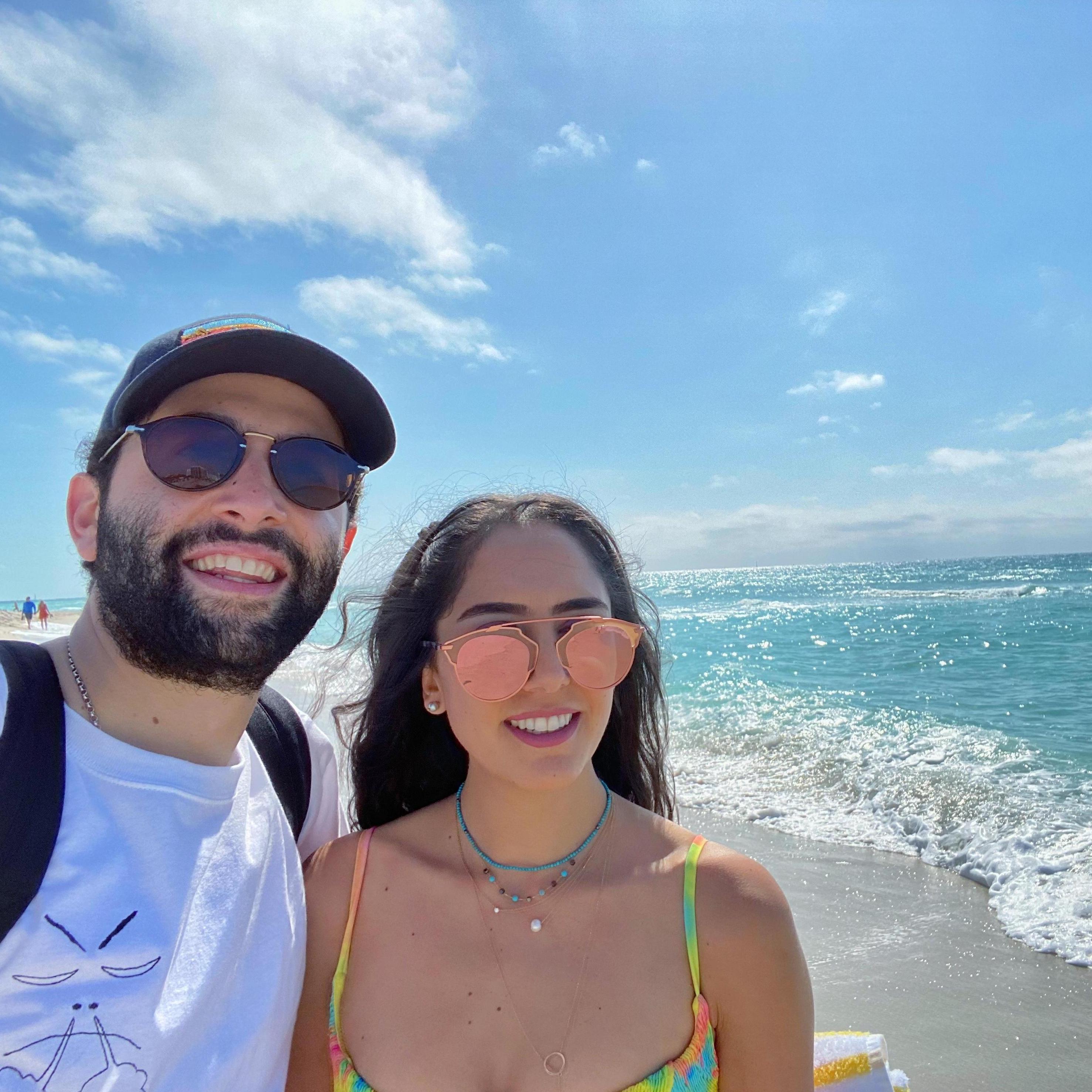 Both our first times in Miami Beach, Florida!