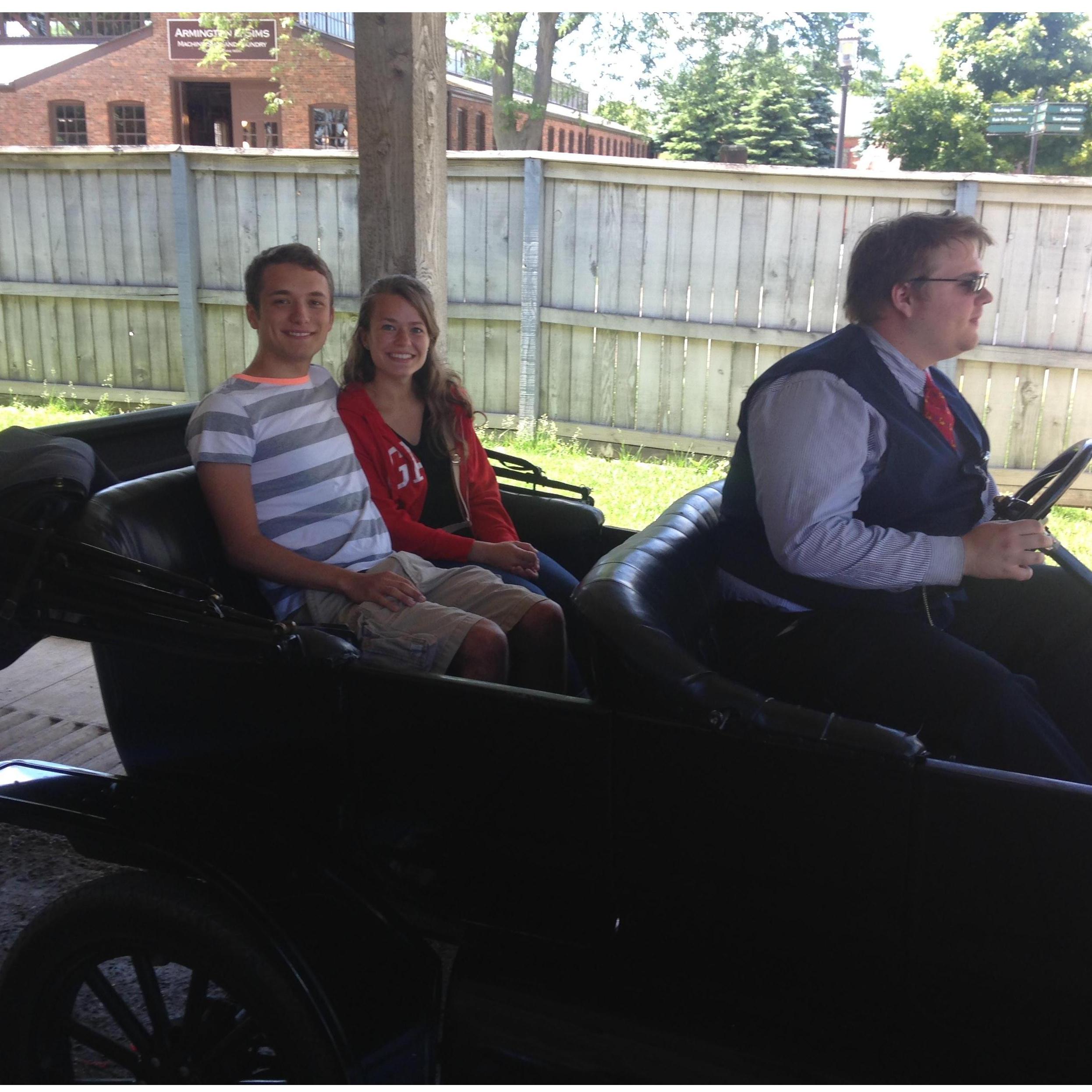 Alex showing me around Greenfield Village in Dearborn, Michigan