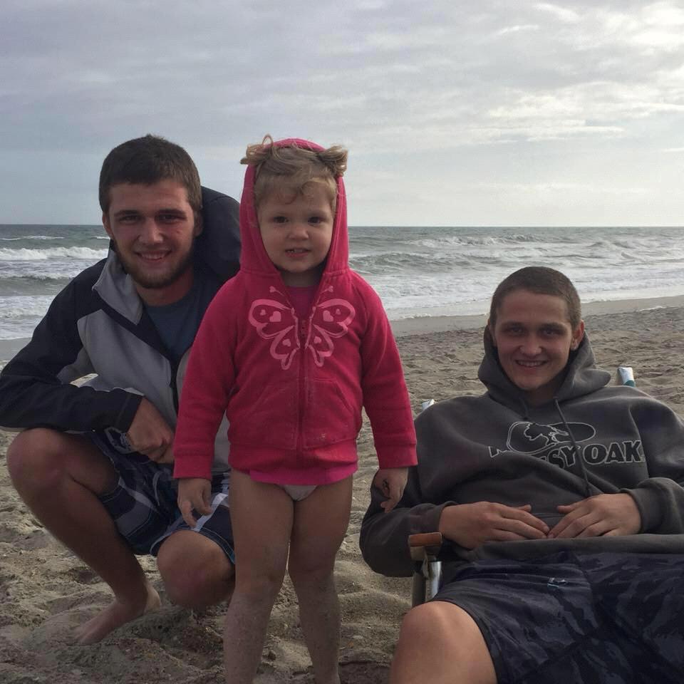 Evan (Dylan’s brother), Morgan (sister), and Dylan at Emerald Isle.