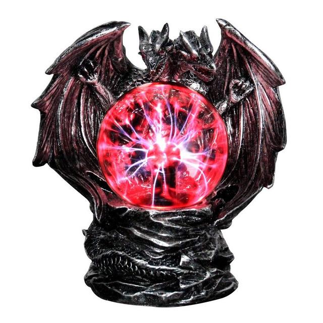 ANQIA 4 Inch XL Evil Dragon Plasma Ball Lamp Touch Sensitive,Party Magical Electrostatic Red Color Crystal Ball for Halloween Christmas