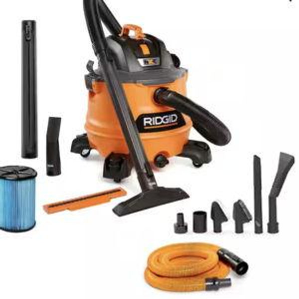 14 Gal. 6.0 Peak HP NXT Shop Vacuum Wet Dry Vac with Fine Dust Filter, Hose, Accessories and Car Cleaning Kit HD1401