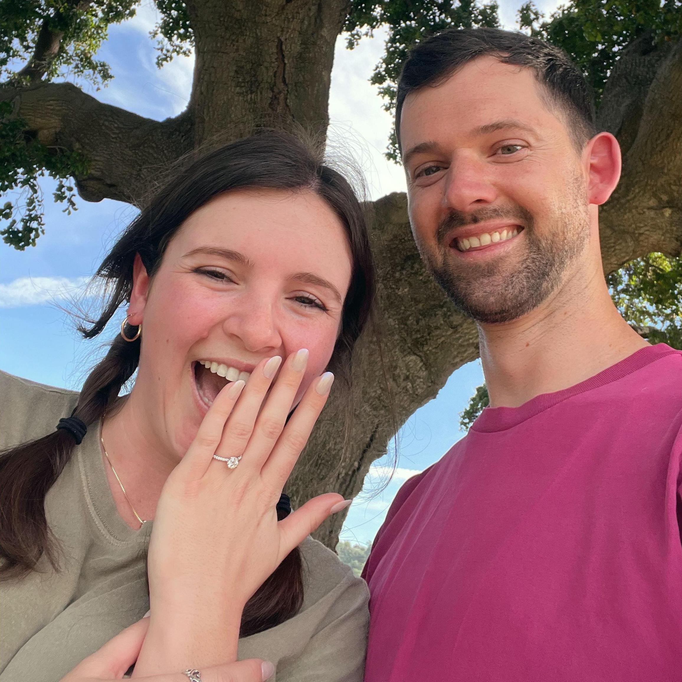 This is a picture we took moments after getting engaged!