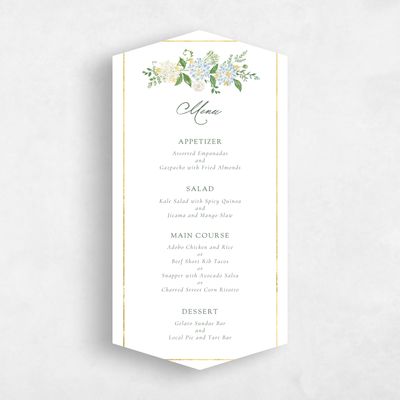 White Diamond Wedding Menu - Speranza Foil