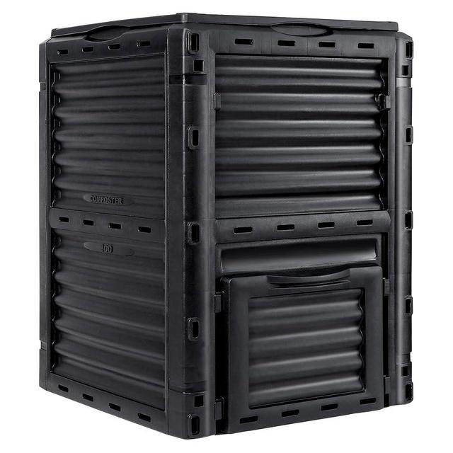 JupiterForce Garden Compost Bin 80 Gallon (300 L) from BPA Free Material, Large Composting Bin Outdoor Composter, Easy Assembling, Fast Creation of Fertile Soil, Lightweight, Black