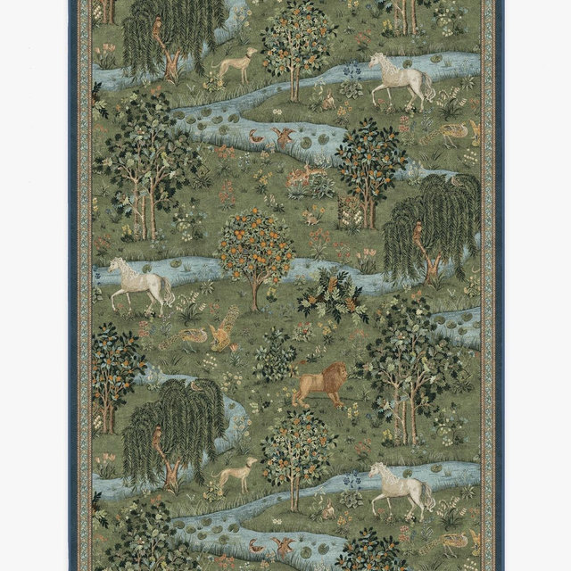 Morris & Co. Owl & Willow Green Rug | Ruggable