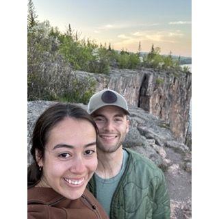 A break at Palisade Head after hiking the highest point in MN! May 2023