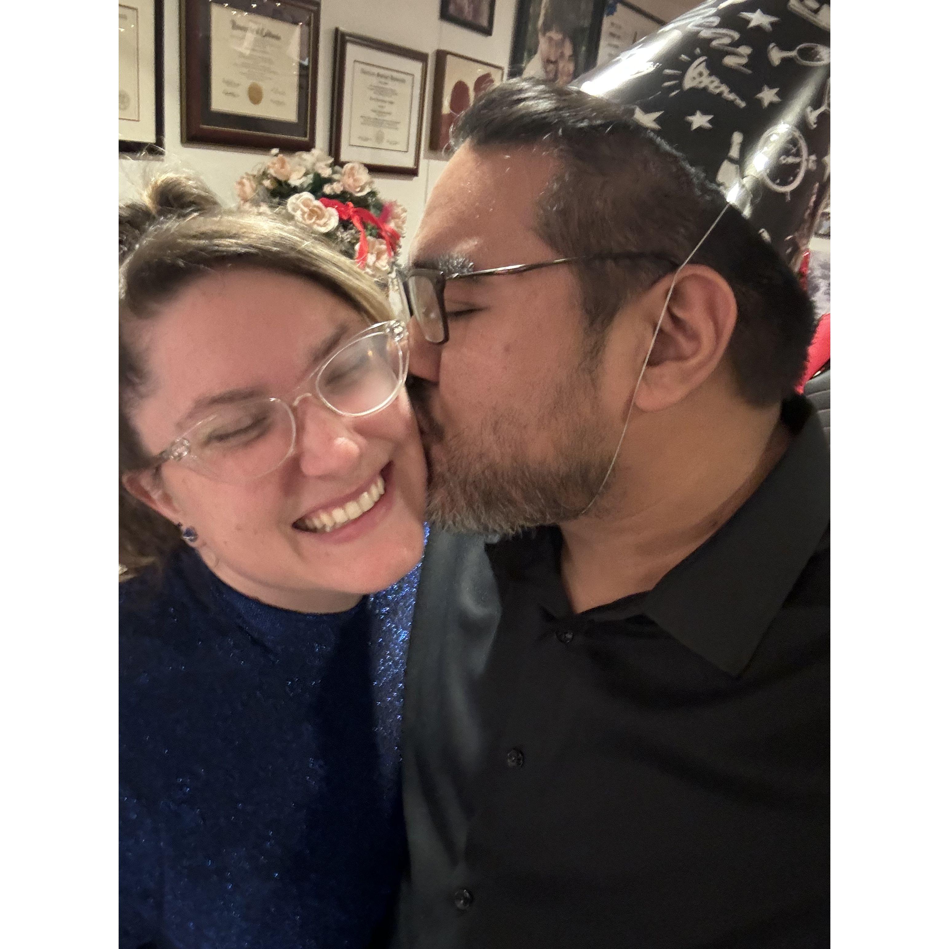 Ringing in New Years 2024 at Alyssa's friend's place!
