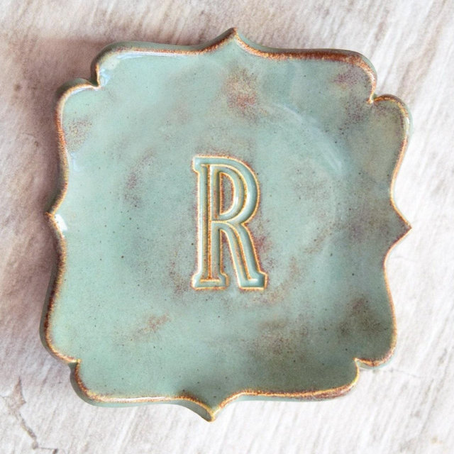 Custom Spoon Rest, Personalized Cookware, Kitchen Utensil Holder, Wedding Gifts for Couple, Monogram Tray, Ceramic Pottery Anniversary Gifts