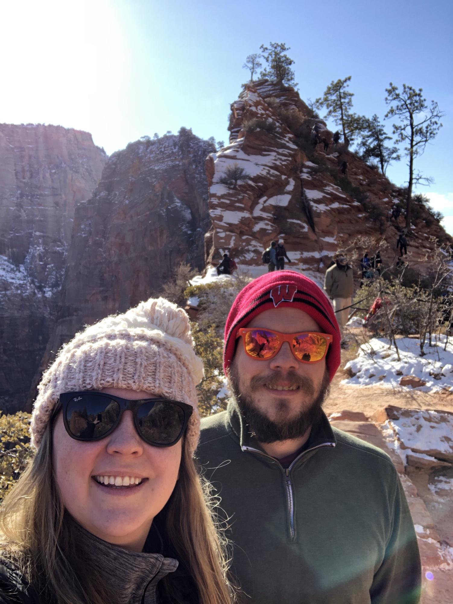 Hiking at Angel's Landing at Zion National Park