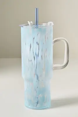Confetti Glass Tumbler with Handle