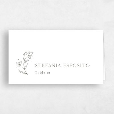 Dark Sage, Green Wedding Place Card - Creston