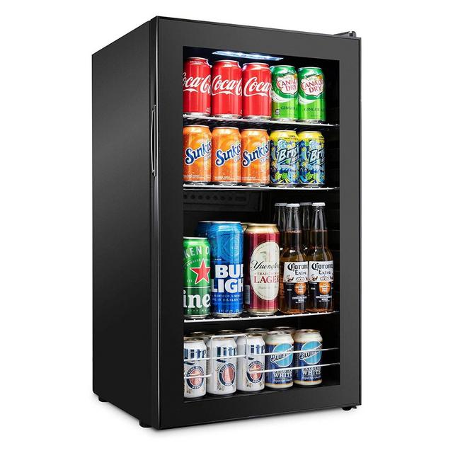 Ivation 126 Can Mini Fridge, Small Adjustable Beverage Refrigerator