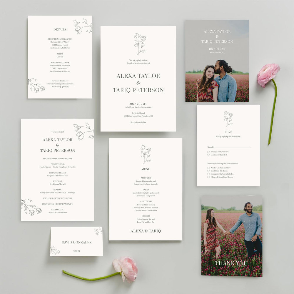 Maywood | Off-White | Zola Wedding Place Cards