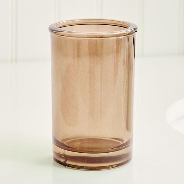 Apothecary Glass Bath Accessories, Toothbrush Holder, Smokey Taupe