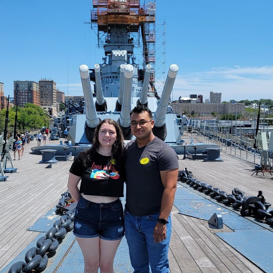 Our first photo together