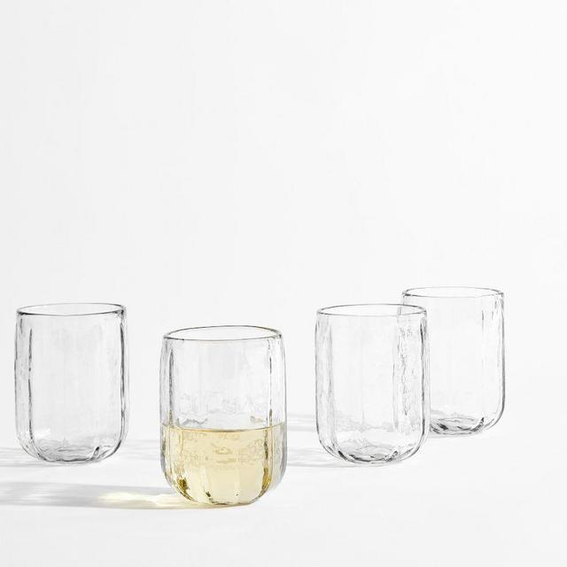 Hammered Café Stemless Wine Glass, Set of 4