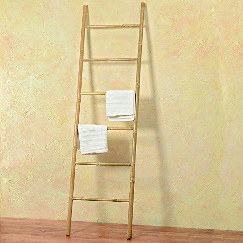 The Key West Classic Towel Ladder, Handmade, Natural Bamboo, Beach House Style, Over 6Ft Tall, By Whole House Worlds