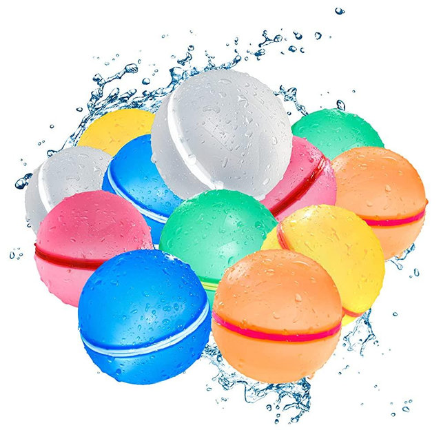 SOPPYCID Water Balloons Reusable Splash Ball, Latex-free Water Bomb Pool Toys, No Tying Easy Quick Fill, Magnetic Self-sealing Water Balls for Kids & Adults All Ages Summer Fun Outdoor Party Games