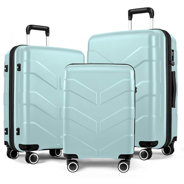 TILYMOL Luggage Sets 3 Piece with Spinner Wheel, Hardside Suitcase Set with TSA Lock, Expandable Lightweight Travel Luggage for Men and Women, Mint Green Upgraded