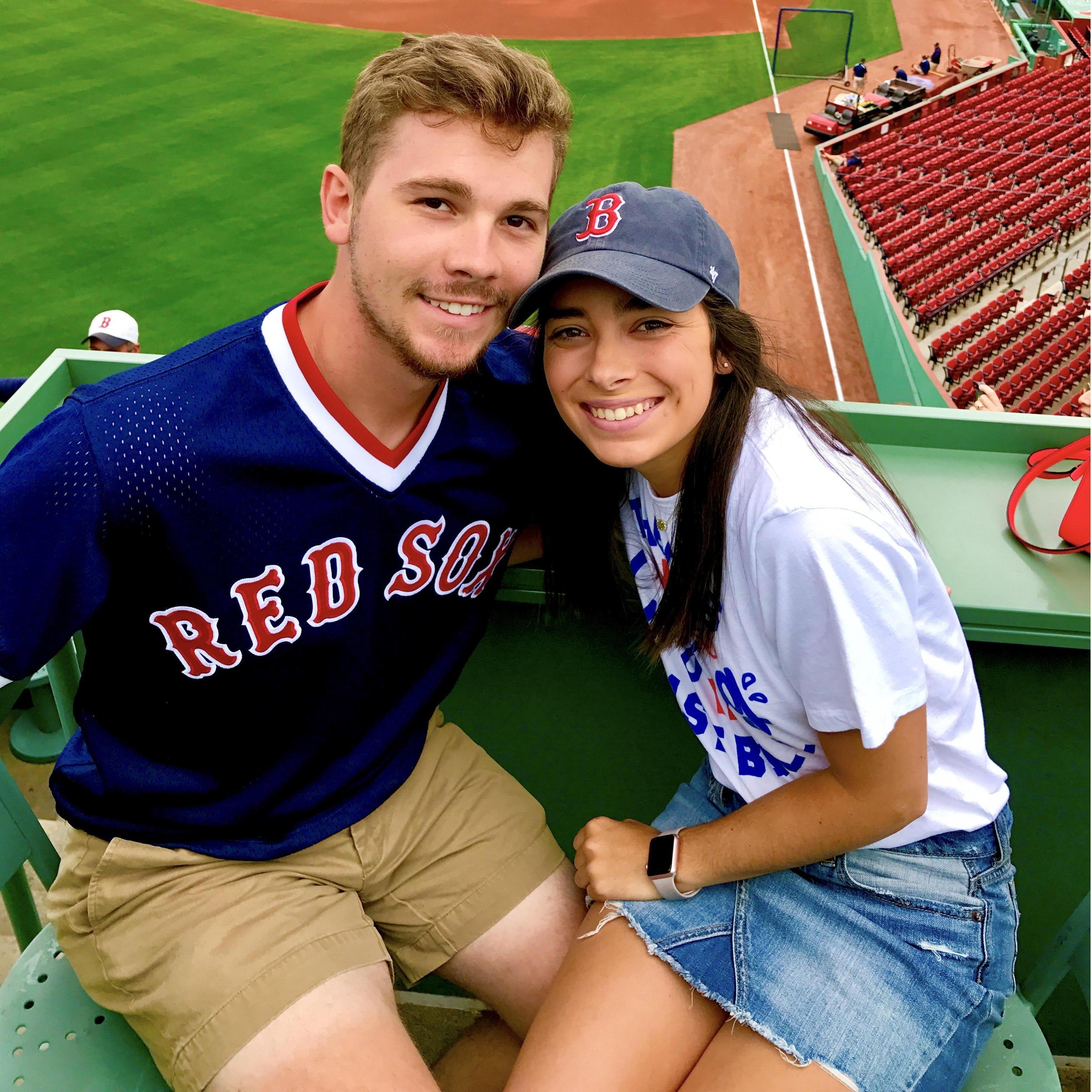Our first trip to Fenway and on top of the Green Monster!