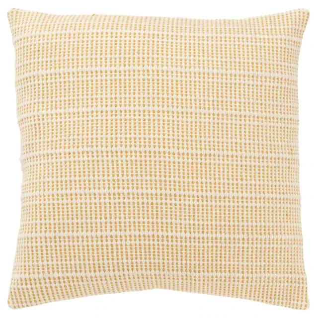 20"x20" Oversize Striped Poly Filled Square Throw Pillow Light Yellow - Rizzy Home: Cotton Woven, Indoor Use, Removable Cover