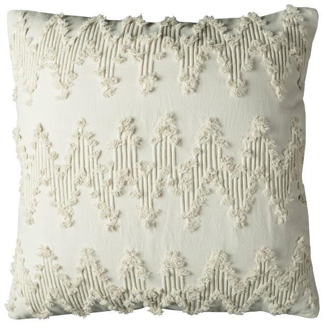 20"x20" Oversize Chevron Square Throw Pillow Cover Ivory - Rizzy Home