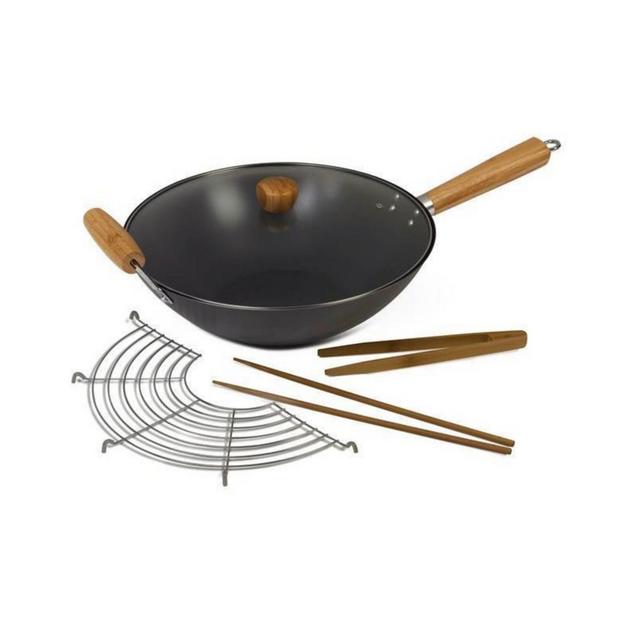 Sedona Nonstick Carbon Steel 14" Wok 5-Pc. Cookware Set