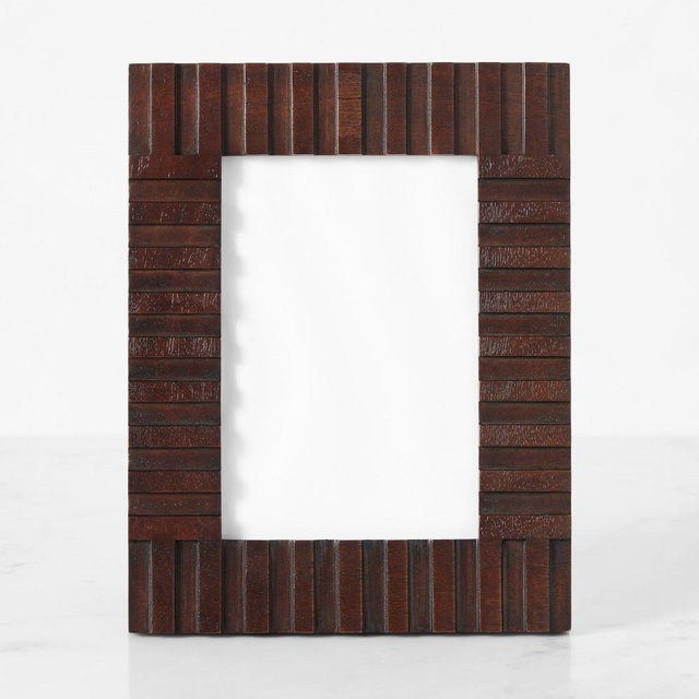 Wooden Ridged Picture Frames, 5" X 7", Walnut