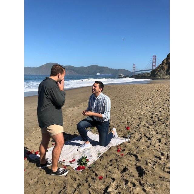 Deven proposing close to the same place we had our second date - March 2021.