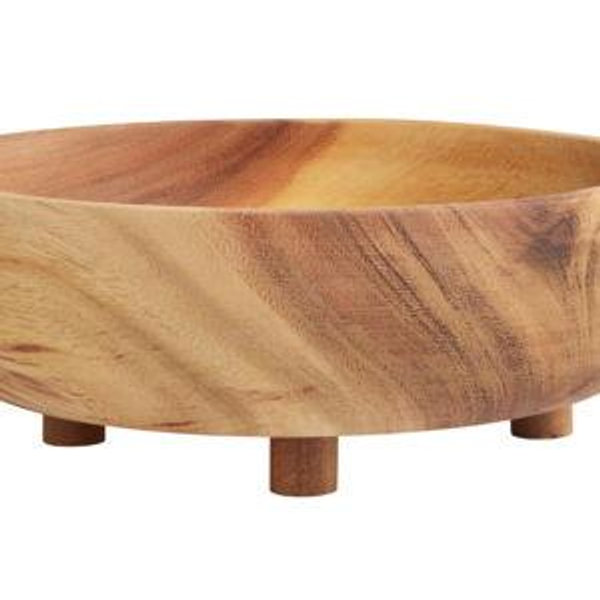 Acacia Wood Footed Serving Bowl - World Market