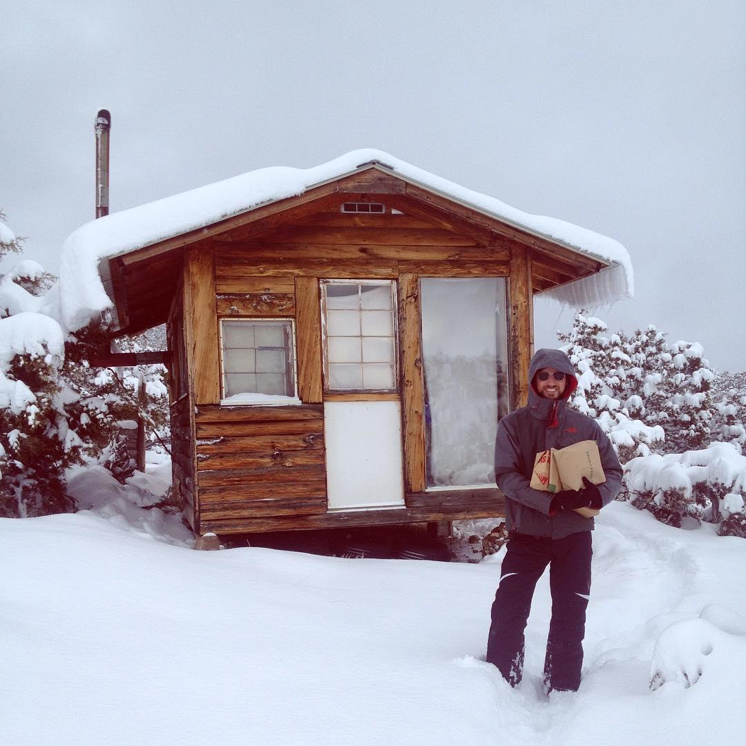Our first Christmas together. We got snowed in at my cabin in Paonia.