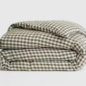 Linen Duvet Cover | Quince in Olive Gingham