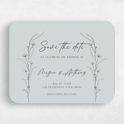Blue Rounded Wedding Save the Date - Rolland Landscape